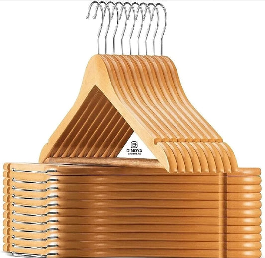 1Pc Premium Wooden Clothes Hangers – Durable, Space-Saving & Elegant Design